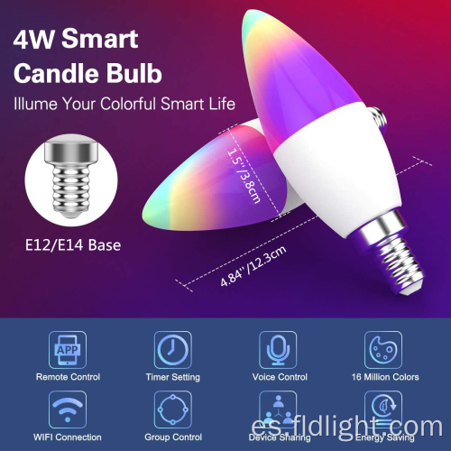 Rgbw 9W 10W Luz Wifi Led Bombilla inteligente